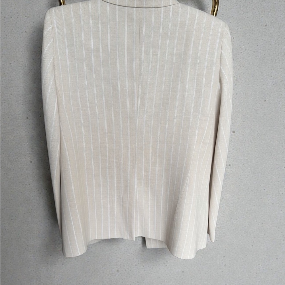 LOFT Cream Pinstripe Blazer - Picture 2 of 3